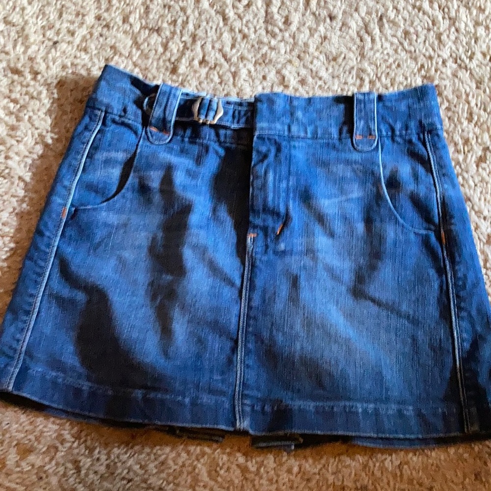 Women’s 7 For All Mankind Y2K Denim Pleated Mini Skirt Size 28